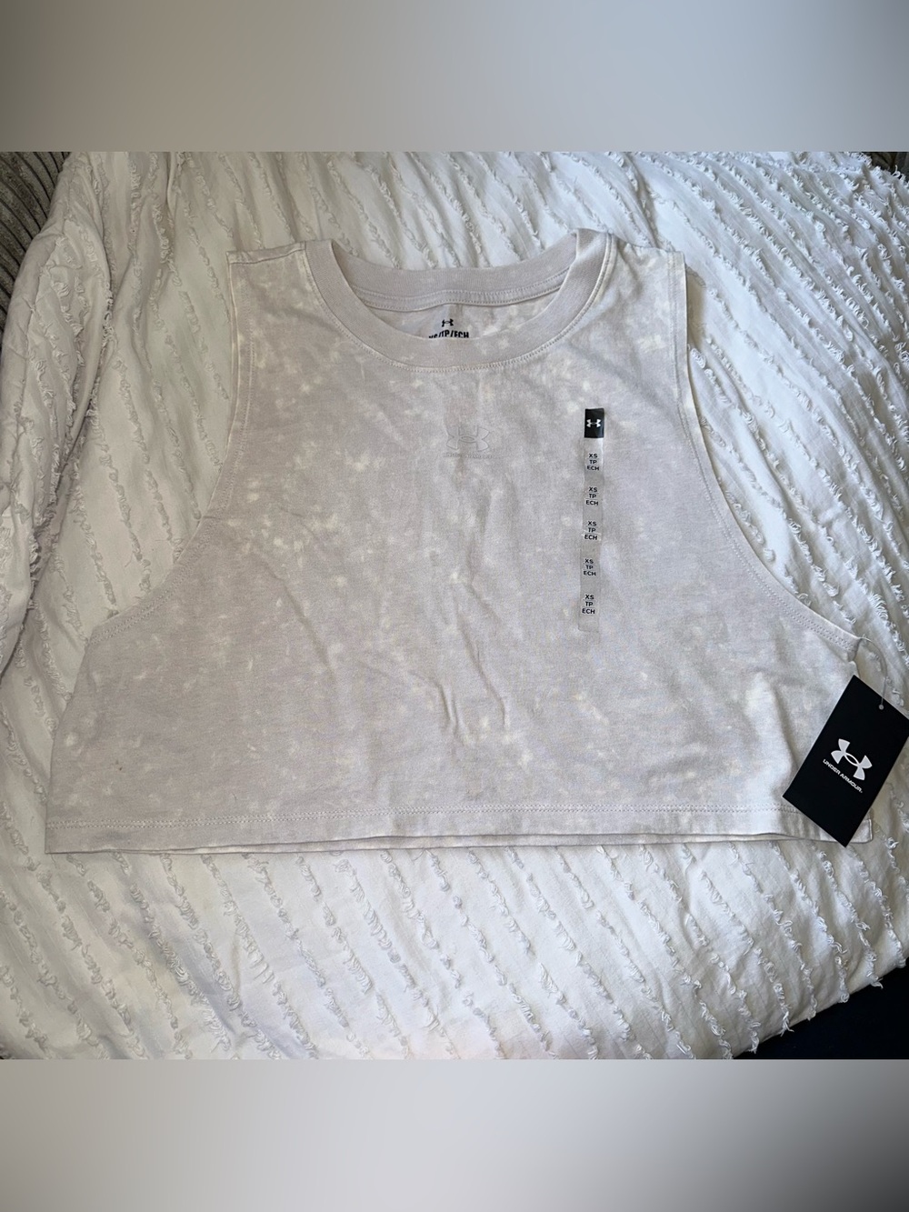 NWT Under Armour Light Gray Athletic | Athleisure Crop Tank Top Size: XS